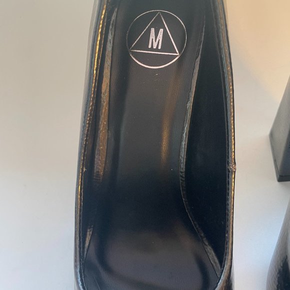 Missguided Dark Grey Modern Pumps Chunky Heel NWOT Sz 6 - Picture 6 of 12